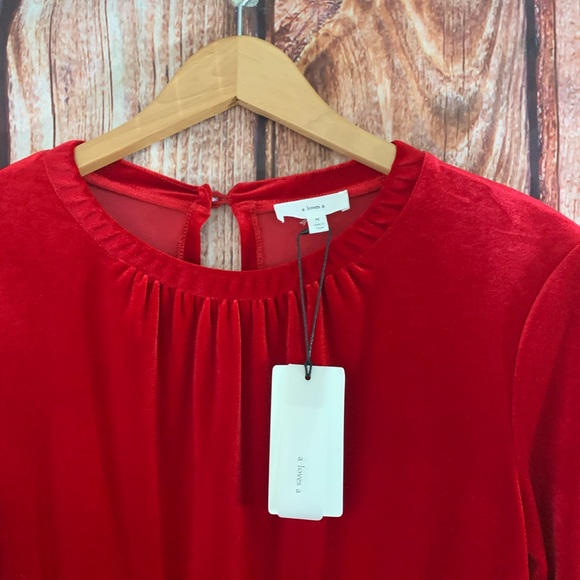 A loves Velvet Long sleeve My Valentine Red Dress - Picture 2 of 8
